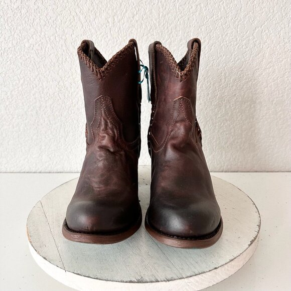 Lane PLAIN JANE PJ Brown Cowboy Boots Womens 7.5 Leather Cowgirl Western Short - Picture 5 of 12